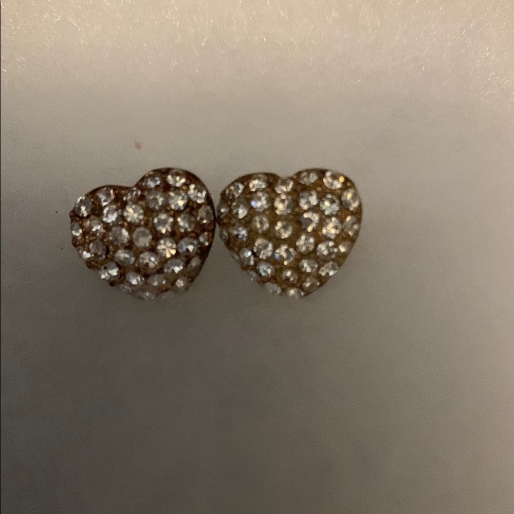 Gold Heart Stud Earrings